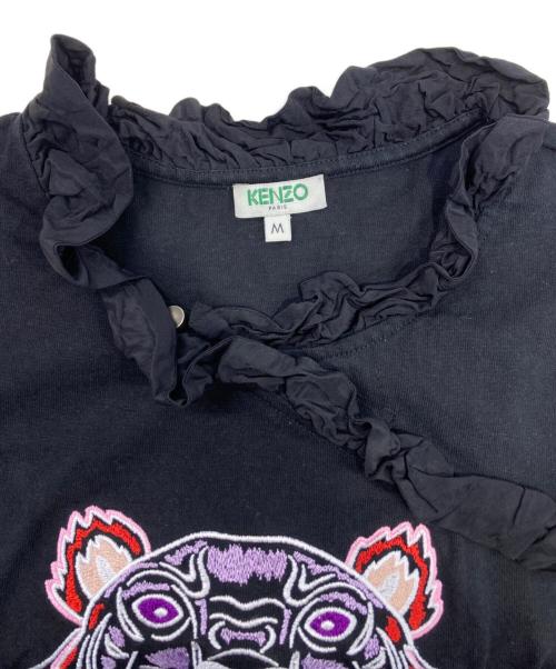 KENZO（ケンゾー）KENZO (ケンゾー) フリルロゴ刺繍Tシャツ ブラック サイズ:Mの古着・服飾アイテム