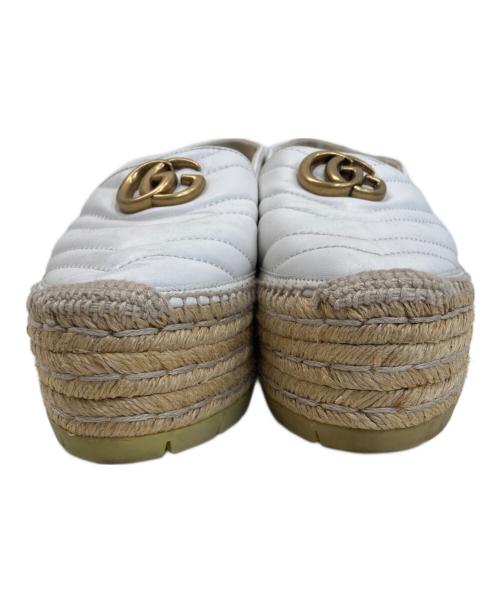 GUCCI（グッチ）GUCCI (グッチ) GGマーモント レザー エスパドリーユ ホワイト サイズ:37の古着・服飾アイテム