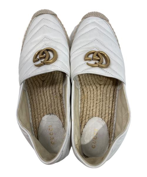 GUCCI（グッチ）GUCCI (グッチ) GGマーモント レザー エスパドリーユ ホワイト サイズ:37の古着・服飾アイテム