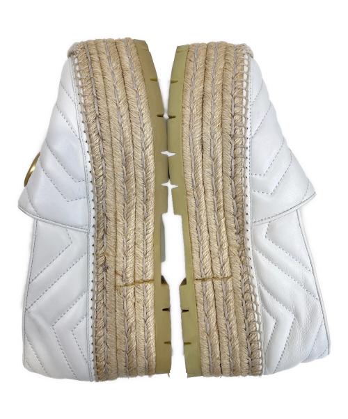 GUCCI（グッチ）GUCCI (グッチ) GGマーモント レザー エスパドリーユ ホワイト サイズ:37の古着・服飾アイテム