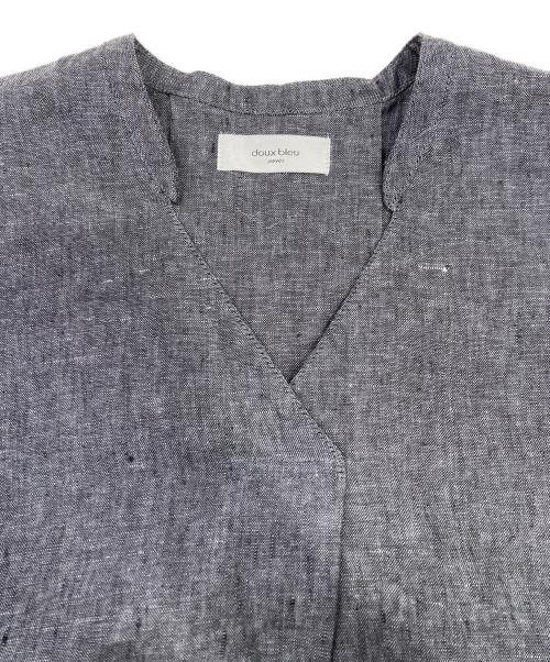 doux bleu（ドゥーブルー）doux bleu (ドゥーブルー) リネンカフタンワンピース グレー サイズ:FREEの古着・服飾アイテム