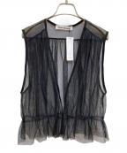 porter des boutonsポルテデブトン）の古着「チュールベスト」｜ブラック