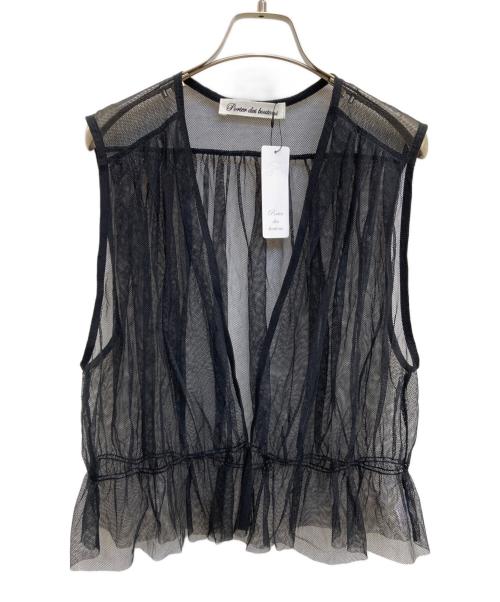 porter des boutons（ポルテデブトン）porter des boutons (ポルテデブトン) チュールベスト ブラック サイズ:Fの古着・服飾アイテム