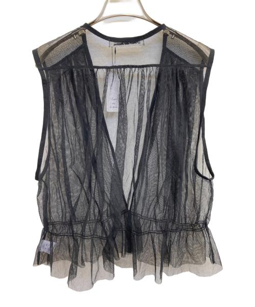 porter des boutons（ポルテデブトン）porter des boutons (ポルテデブトン) チュールベスト ブラック サイズ:Fの古着・服飾アイテム