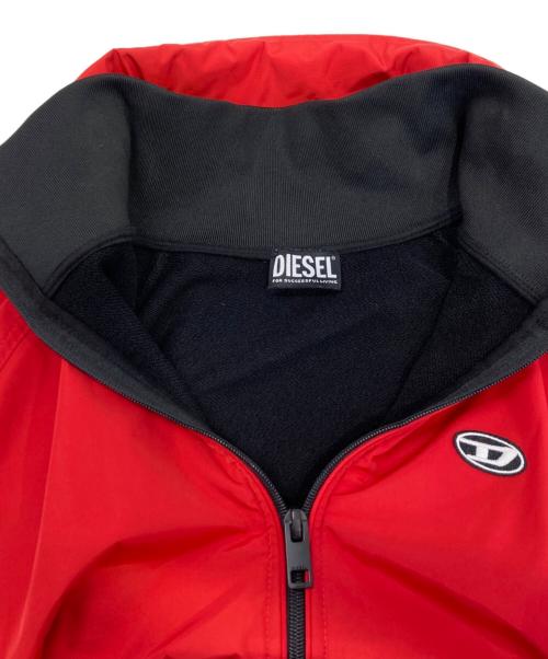 DIESEL（ディーゼル）DIESEL (ディーゼル) ナイロンレイヤードジャケット レッド サイズ:Lの古着・服飾アイテム