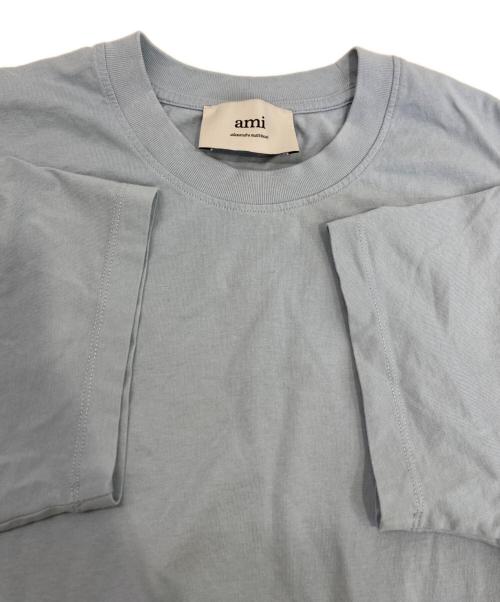 AMI Alexandre Mattiussi（アミアレクサンドルマテュッシ）AMI Alexandre Mattiussi (アミアレクサンドルマテュッシ) ハートA刺繍Tシャツ ブルー サイズ:Mの古着・服飾アイテム