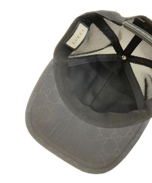 GUCCI（グッチ）GUCCI (グッチ) キャップ ブラック サイズ:M(58cm)の古着・服飾アイテム