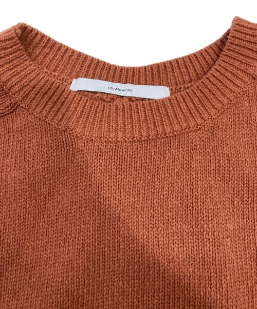 FRAMeWORK（フレームワーク）FRAMeWORK (フレームワーク) コットンリネンリリーニット オレンジ サイズ:FREEの古着・服飾アイテム