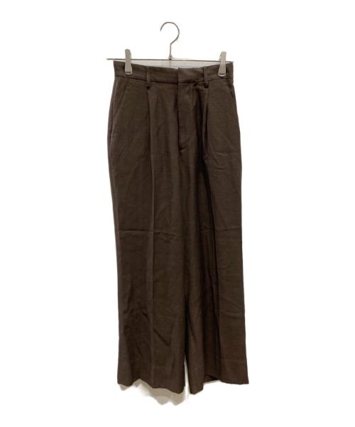 Plage（プラージュ）Plage (プラージュ) washable linen混 ハイウエストパンツ ブラウン サイズ:36の古着・服飾アイテム