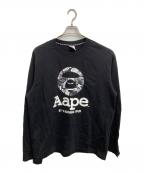 Aape BY A BATHING APEエーエイプ バイ アベイシングエイプ）の古着「長袖カットソー」｜ブラック