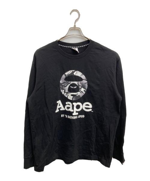 Aape BY A BATHING APE（エーエイプ バイ アベイシングエイプ）Aape BY A BATHING APE (エーエイプ バイ アベイシングエイプ) 長袖カットソー ブラック サイズ:XXLの古着・服飾アイテム