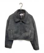 Snidelスナイデル）の古着「シャギーブルゾンジャケット」｜グレー