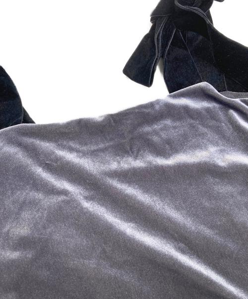 gelato pique（ジェラートピケ）gelato pique (ジェラートピケ) ベロアリボンワンピース グレー サイズ:F 未使用品の古着・服飾アイテム