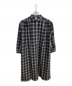 TUTIE.ツチエ）の古着「チェックギャザーワンピース」｜ブラック