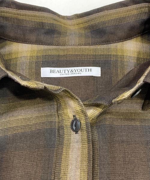 BEAUTY&YOUTH（ビューティーアンドユース）BEAUTY&YOUTH (ビューティーアンドユース) チェックシャツ ブラウン サイズ:表記無しの古着・服飾アイテム