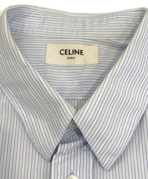 CELINE（セリーヌ）CELINE (セリーヌ) ストライプシャツ スカイブルー サイズ:39の古着・服飾アイテム