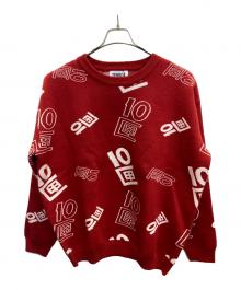 TENBOX（テンボックス）の古着「OG LOGO JACQUARD SWEATER」｜レッド