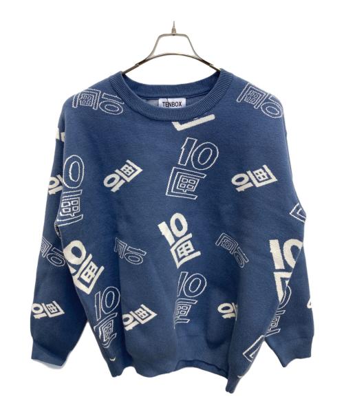 TENBOX（テンボックス）TENBOX (テンボックス) OG LOGO JACQUARD SWEATER ブルー サイズ:M 未使用品の古着・服飾アイテム