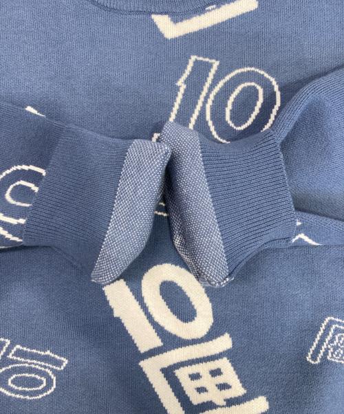 TENBOX（テンボックス）TENBOX (テンボックス) OG LOGO JACQUARD SWEATER ブルー サイズ:M 未使用品の古着・服飾アイテム