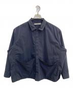 BASISBROEKバージスブルック）の古着「Taslan Stretch Taffeta Shirt Jacket」｜ネイビー
