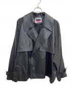 MAISON SPECIALメゾンスペシャル）の古着「フェイクレザージャケット」｜ブラック