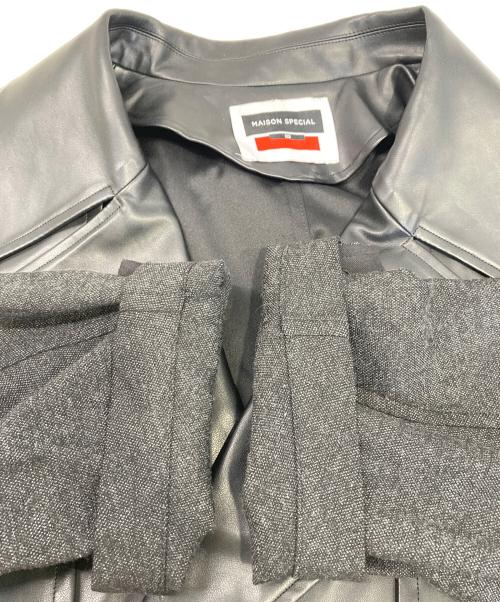 MAISON SPECIAL（メゾンスペシャル）MAISON SPECIAL (メゾンスペシャル) フェイクレザージャケット ブラック サイズ:0２の古着・服飾アイテム