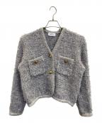 Mila Owenミラオーウェン）の古着「ニットツイードショートジャケット」｜グレー