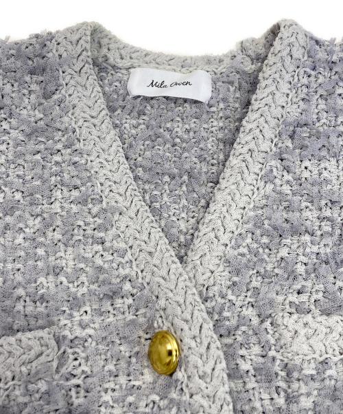 Mila Owen（ミラオーウェン）Mila Owen (ミラオーウェン) ニットツイードショートジャケット グレー サイズ:Mの古着・服飾アイテム