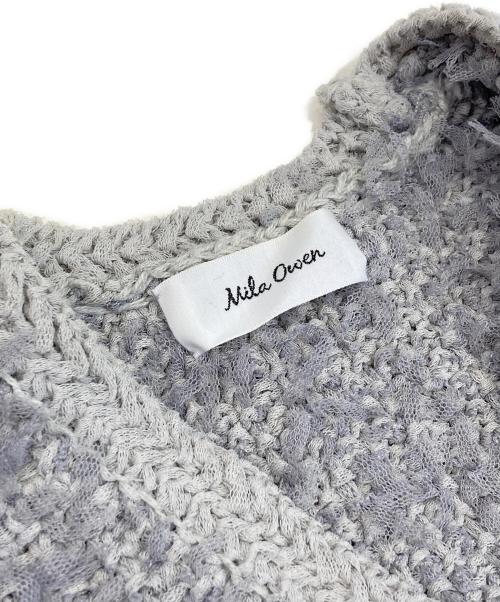 Mila Owen（ミラオーウェン）Mila Owen (ミラオーウェン) ニットツイードショートジャケット グレー サイズ:Mの古着・服飾アイテム