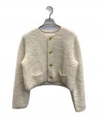 MACPHEEマカフィー）の古着「ムートン クルーネックカーディガン」｜アイボリー