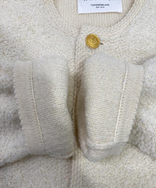 MACPHEE（マカフィー）MACPHEE (マカフィー) ムートン クルーネックカーディガン アイボリー サイズ:Sの古着・服飾アイテム