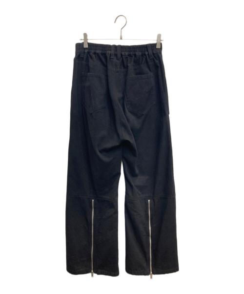 NO ID.（ノーアイディー）NO ID. (ノーアイディー) フラップZIPワイドパンツ ブラック サイズ:1の古着・服飾アイテム
