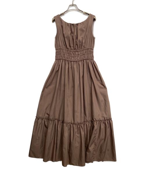 HER LIP TO（ハーリップトゥ）Her lip to (ハーリップトゥ) ノースリーブワンピース ベージュ サイズ:Mの古着・服飾アイテム