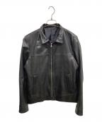 5351 pour les hommes5351プールオム）の古着「ベジタブルカウレザーシングルライダース」｜ブラック