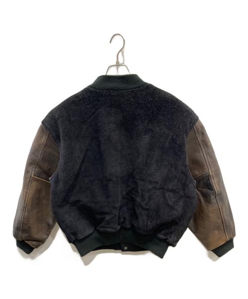 BIGI（ビギ）BIGI (ビギ) スタジャン ブラック×ブラウン サイズ:Mの古着・服飾アイテム