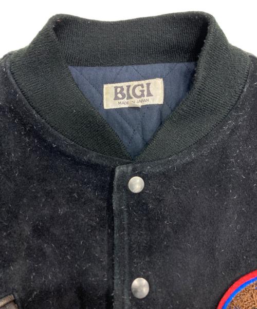 BIGI（ビギ）BIGI (ビギ) スタジャン ブラック×ブラウン サイズ:Mの古着・服飾アイテム