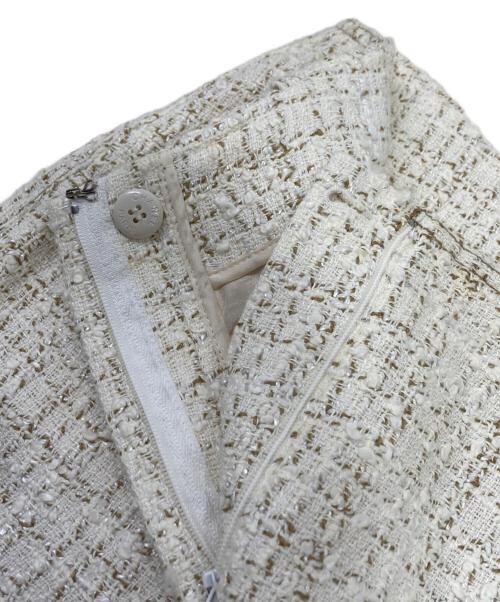 CHANEL（シャネル）CHANEL (シャネル) ココマークボタン ツイードベスト/ミニスカート セットアップ ホワイト サイズ:38の古着・服飾アイテム