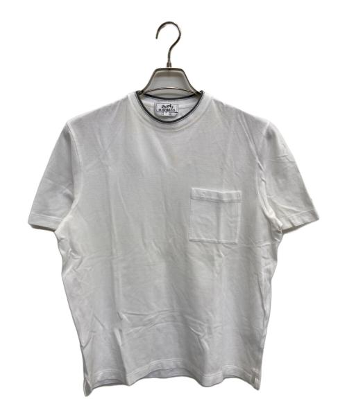 HERMES（エルメス）HERMES (エルメス) サドルステッチポケットTシャツ ブラウン サイズ:Mの古着・服飾アイテム