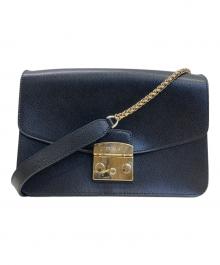 FURLA（フルラ）の古着「メトロポリス チェーン ショルダーバッグ」｜ブラック