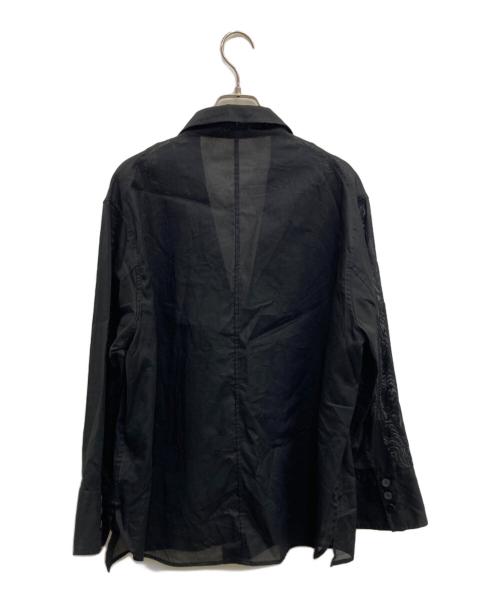 Adam et Rope（アダム エ ロペ）Adam et Rope (アダム エ ロペ) シアーコットンシャツジャケット ブラック サイズ:Freeの古着・服飾アイテム