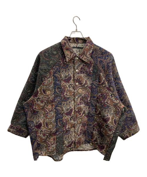 My Beautiful Landlet（マイビューティフルランドレット）My Beautiful Landlet (マイビューティフルランドレット) PAISLEY GOBELIN WEAVING RAGLAN OVERSIZE SHIRT ブラウンの古着・服飾アイテム