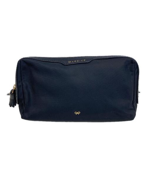 ANYA HINDMARCH（アニヤ・ハインドマーチ）ANYA HINDMARCH (アニヤ・ハインドマーチ) コスメポーチ ブラックの古着・服飾アイテム