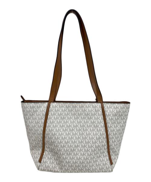 MICHAEL KORS（マイケル・コース）MICHAEL KORS (マイケル・コース) トートバッグ ホワイト×ブラウンの古着・服飾アイテム
