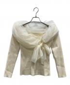 FRAY IDフレイ アイディー）の古着「2wayチュールコンビオフショルニット」｜アイボリー