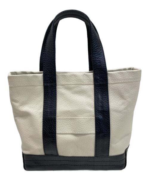 Cinquanta（チンクワンタ）Cinquanta (チンクワンタ) レザーハンドバッグ アイボリー×ブラックの古着・服飾アイテム