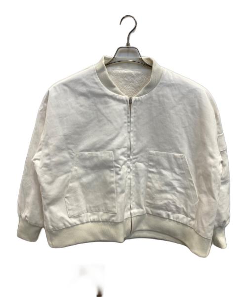 Q.anos（キュアノス）Q.anos (キュアノス) リバーシブルブルゾン ホワイト サイズ:Fの古着・服飾アイテム