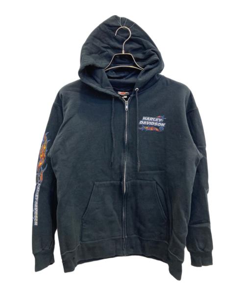HARLEY-DAVIDSON（ハーレーダビッドソン）HARLEY-DAVIDSON (ハーレーダビッドソン) ジップパーカー ブラック サイズ:Sの古着・服飾アイテム