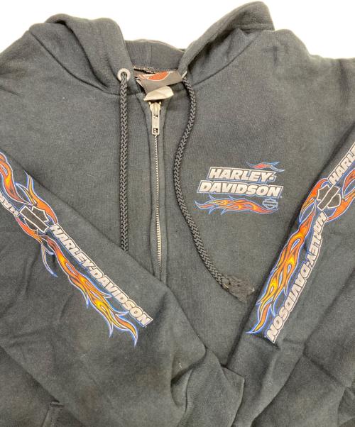HARLEY-DAVIDSON（ハーレーダビッドソン）HARLEY-DAVIDSON (ハーレーダビッドソン) ジップパーカー ブラック サイズ:Sの古着・服飾アイテム