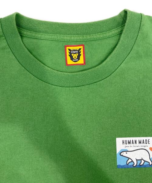 HUMAN MADE（ヒューマンメイド）HUMAN MADE (ヒューマンメイド) POLAR BEAR GRAPHIC L/S T-SHIRT グリーン サイズ:Lの古着・服飾アイテム