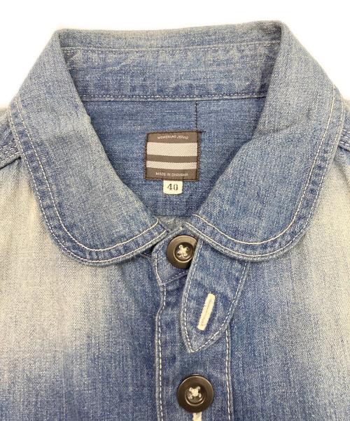 MOMOTARO JEANS（桃太郎ジーンズ）MOMOTARO JEANS (桃太郎ジーンズ) 出陣デニムワークシャツ インディゴ サイズ:40の古着・服飾アイテム